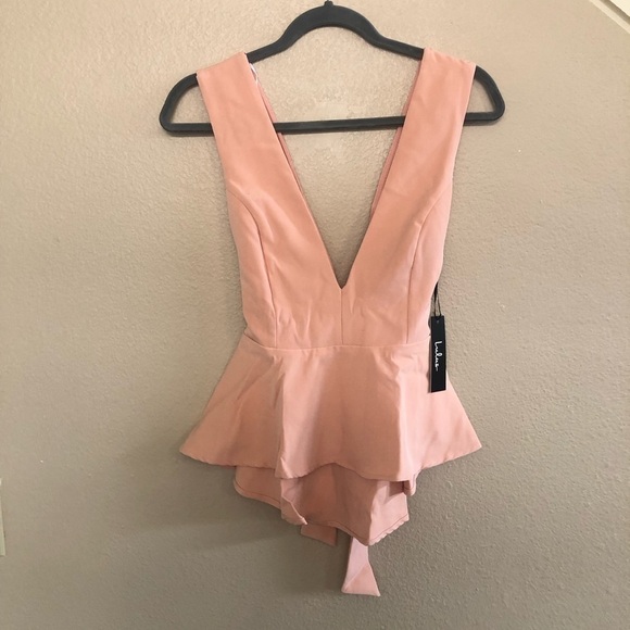 Lulus Simply Joyous Blush Sleeveless Peplum Top Size M - Picture 1 of 16